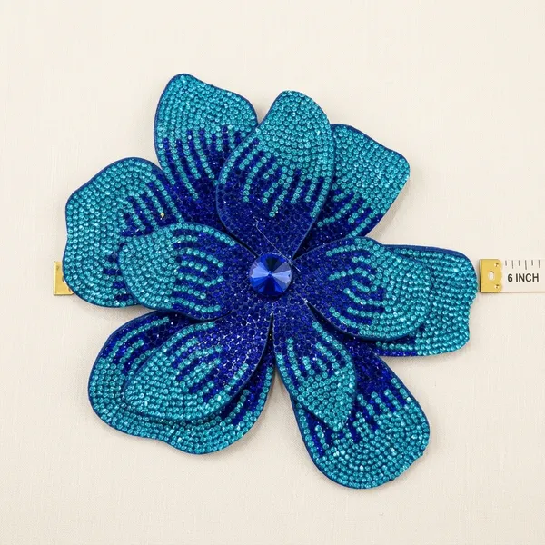 Blue_Zari_Zircon_Flower_Embellishment_Patch_6_Inch