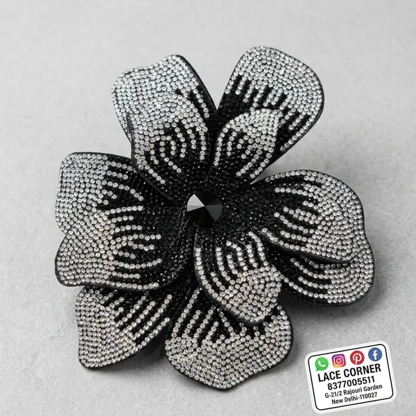 Black_Zari_Zircon_Flower_Embellishment_Patch_6_Inch