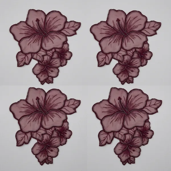 Maroon_Zari_Organza_Flower_Patch_10_Inch_-_Pack_of_3