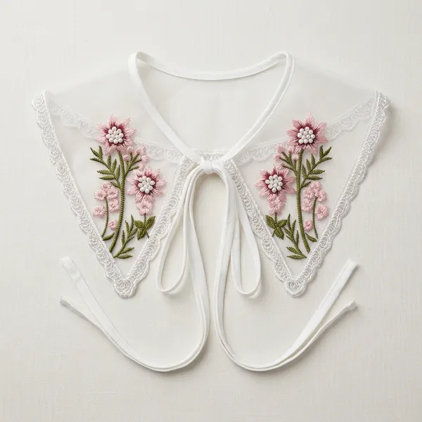 White_Zari_Lace_Poncho_Collar