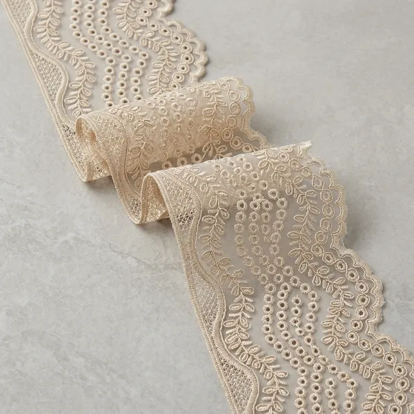 Beige_Organza_Broad_Open_Weave_Lace_5_Inch_Width_Per_Meter