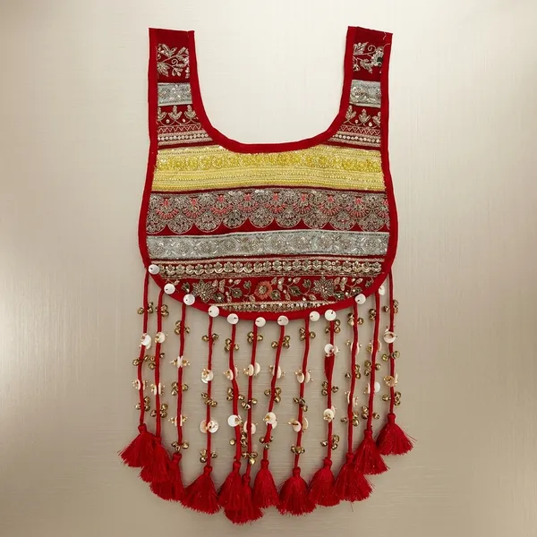 Red_Zari_Ghungroo_Beaded_Neck_Patch_With_Tassel_For_Suits