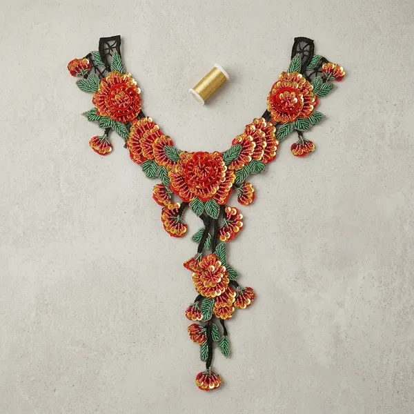 Orange_Zari_Floral_Embroidered_Neck_Patch_For_Ethnic_&_Casual_Wear