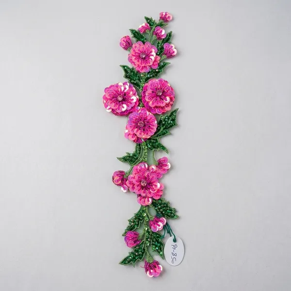 Pink_Zari_Floral_Botanical_Embroidered_Patch_For_Women