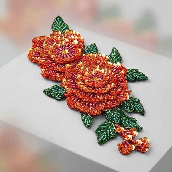 Orange_Zari_Floral_Embroidery_Patch
