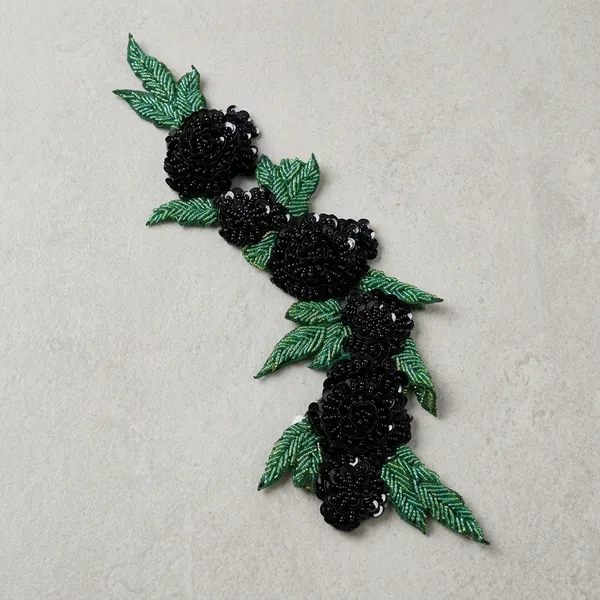 Black_Zari_Floral_Embroidered_Patch_For_Apparel