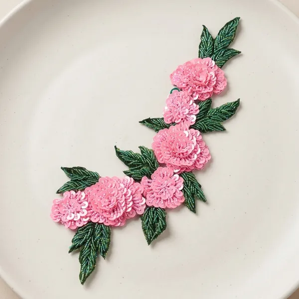 Pink_Zari_Floral_Embroidered_Patch_For_Apparel