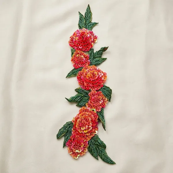 Red_Zari_Floral_Embroidered_Patch_For_Apparel