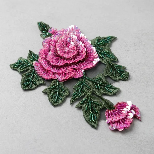 Pink_Zari_Floral_Embroidered_Patch_For_Jackets_And_Apparel