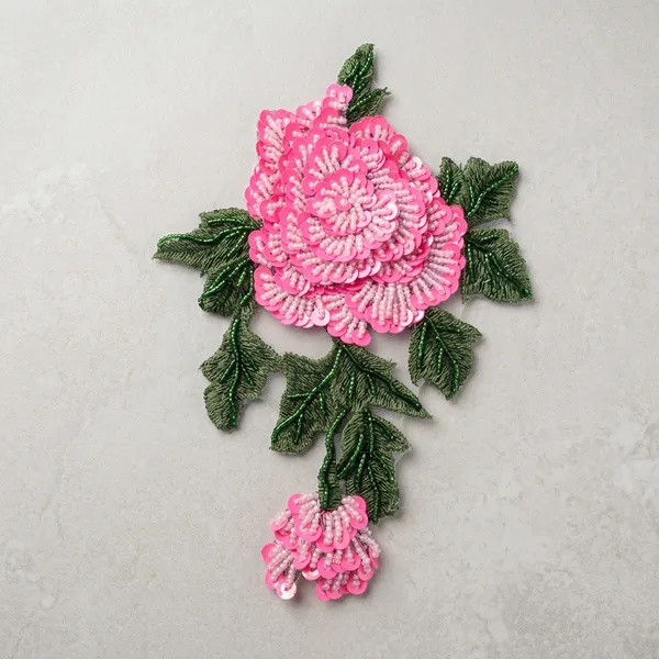 Pink_Zari_Floral_Embroidered_Patch_For_Jackets_And_Apparel
