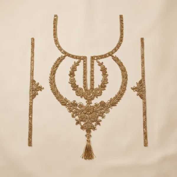 Dark_Gold_Zari_Zardosi_Neck_Patch_For_Kurti_And_Suit