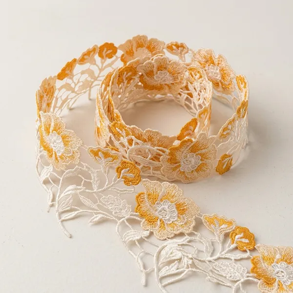 Orange_Zari_3D_Floral_Embroidery_Lace_For_Kurtis_And_Suits_3_Meters_Strip