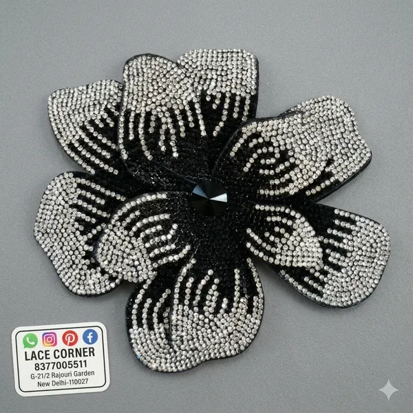 Black_&_Silver_Zari_Floral_Embroidery_Decorative_Patch
