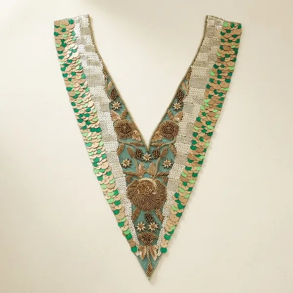 Green_Zari_Cutdana_Embellished_Neck_Patch_For_Women