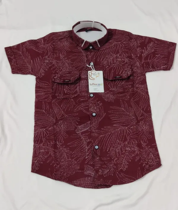 Maroon_Cotton_Tropical_Print_Half_Sleeve_Shirt_For_Boys