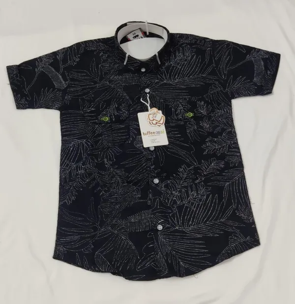 Black_Cotton_Tropical_Print_Half_Sleeve_Shirt_For_Boys
