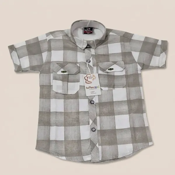 Grey_Cotton_Checked_Half_Sleeve_Shirt_For_Boys