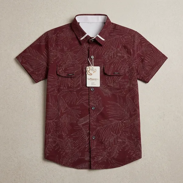 Maroon_Cotton_Tropical_Print_Half_Sleeve_Shirt_For_Boys