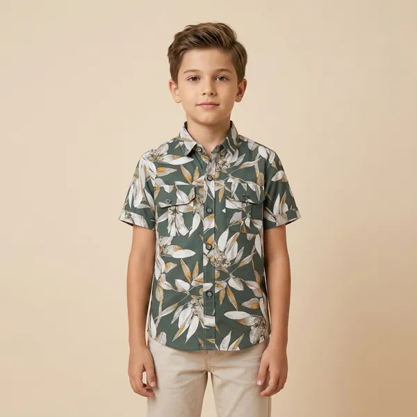 Green_Cotton_Casual_Shirt_For_Boys