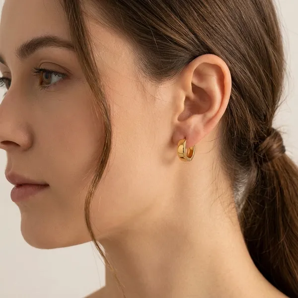 Golden_Plated_Stainless_Steel_Huggie_Hoop_Earrings_For_Women