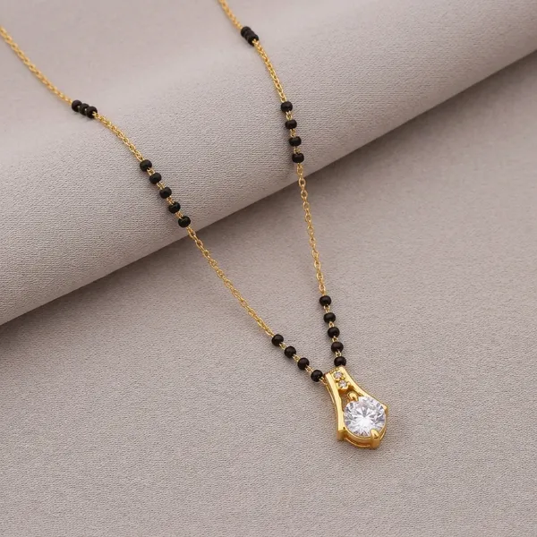 Golden_And_Black_Plated_Crystal_Teardrop_Pendant_Mangalsutra_For_Women