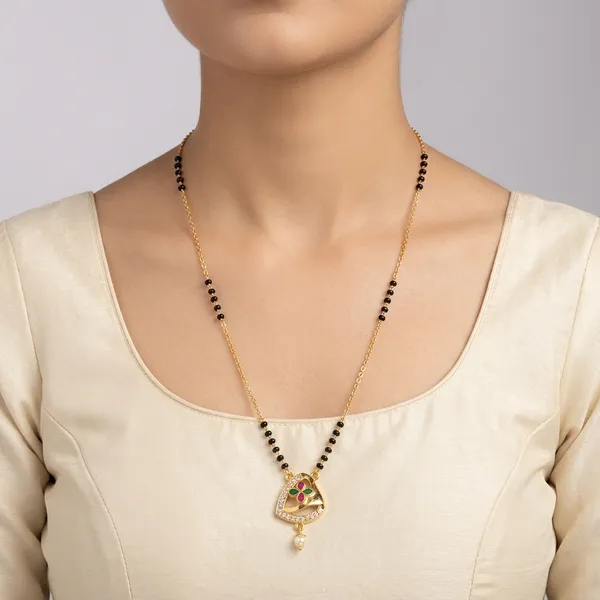 Golden_And_Black_Plated_Meenakari_Pendant_Mangalsutra_For_Women