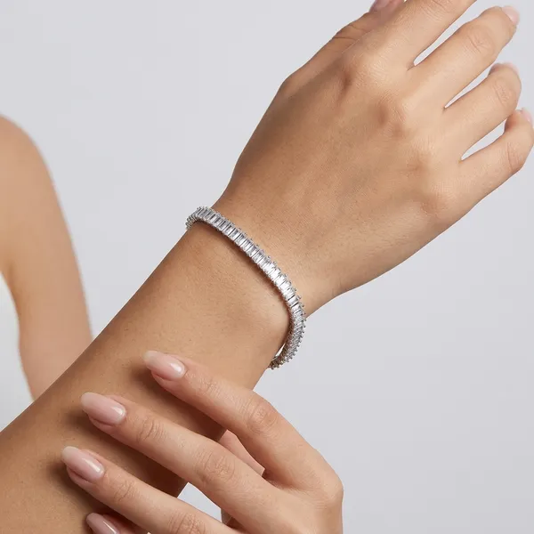 Silver_Plated_Baguette_Crystal_Tennis_Bracelet_For_Women
