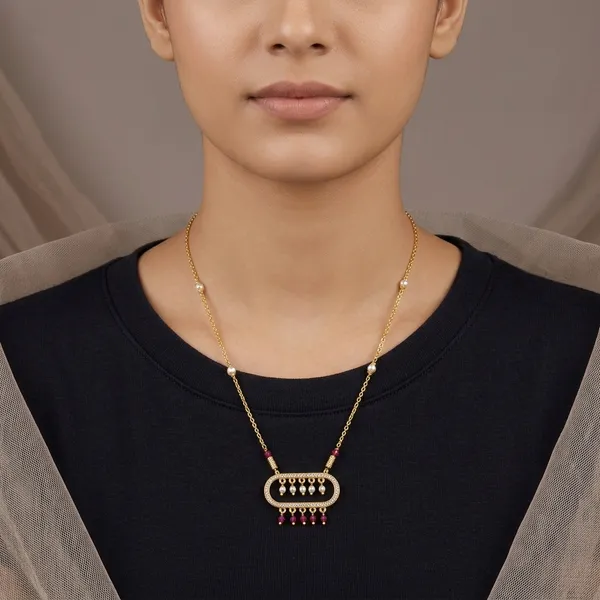 Golden_Plated_Pearl_Ruby_Chandelier_Pendant_Necklace_For_Women