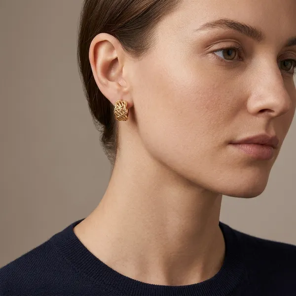Golden_Plated_Textured_Rope_Huggie_Hoop_Earrings_For_Women
