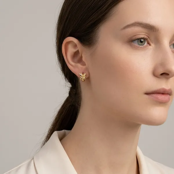 Golden_Plated_Butterfly_Charm_Huggie_Hoop_Earrings_For_Women