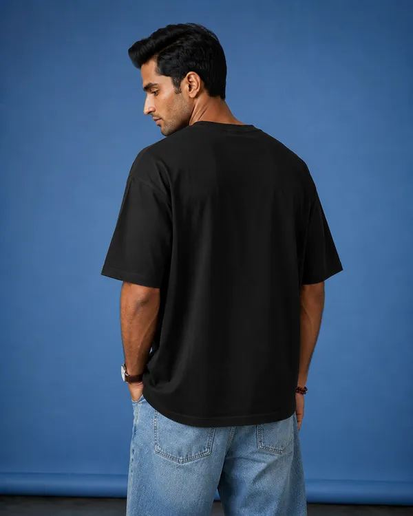 Black_Cotton_Oversized_Luffy_Anime_Graphic_T_Shirt_For_Men