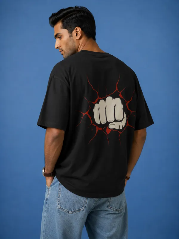 Black_Cotton_Oversized_Classic_T_Shirt_For_Men