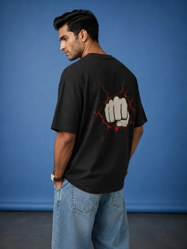 Black_Cotton_Oversized_Classic_T_Shirt_For_Men