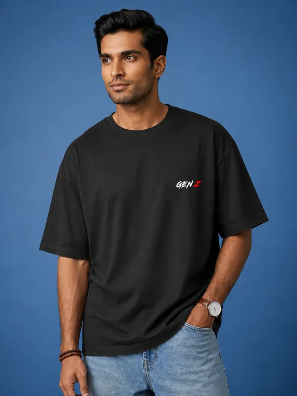 Black_Cotton_Oversized_Classic_T_Shirt_For_Men
