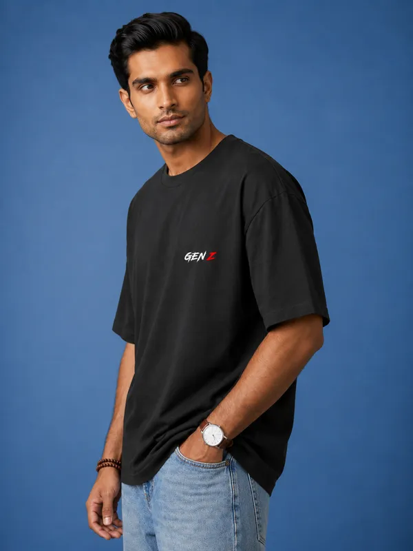 Black_Cotton_Oversized_Classic_T_Shirt_For_Men