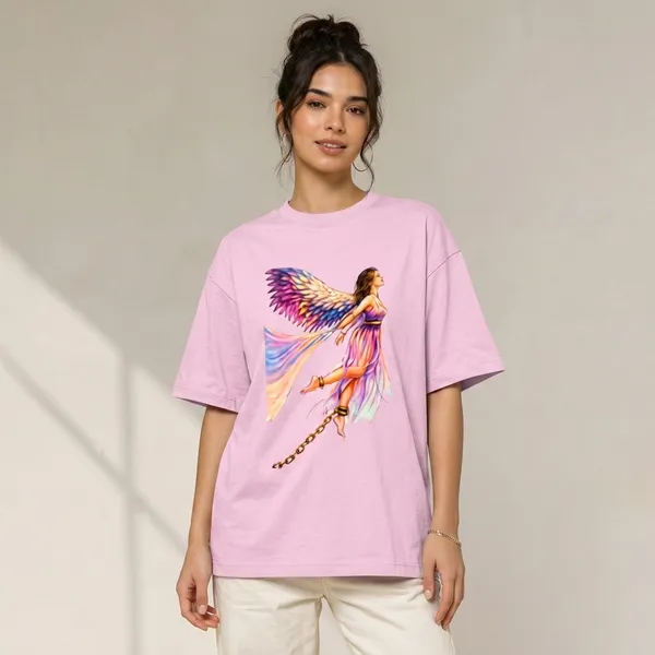Pink_Cotton_Oversized_Angel_Aesthetic_Graphic_T_Shirt_For_Women