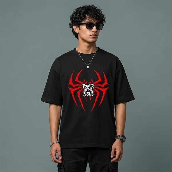 Black_Cotton_Oversized_Spider_Graphic_T_Shirt_For_Men