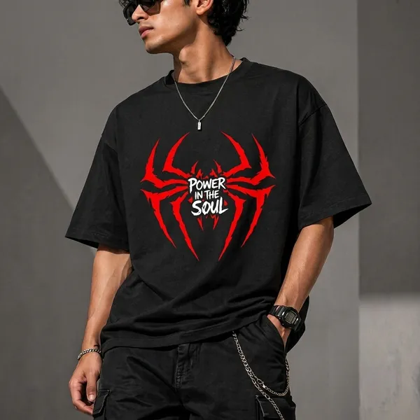 Black_Cotton_Oversized_Spider_Graphic_T_Shirt_For_Men