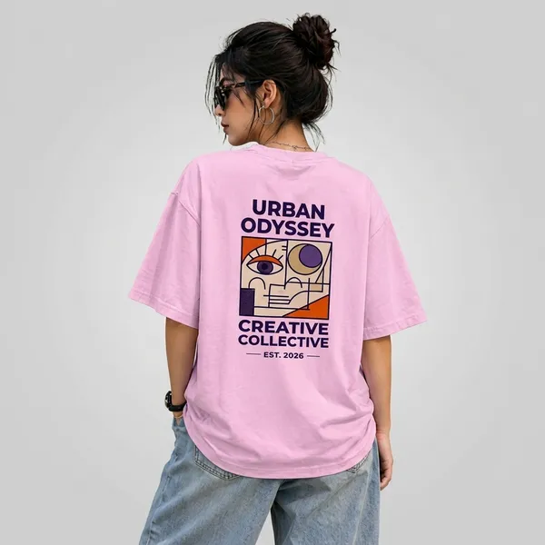 Pink_Cotton_Oversized_Urban_Odyssey_Back_Print_T_Shirt_For_Women