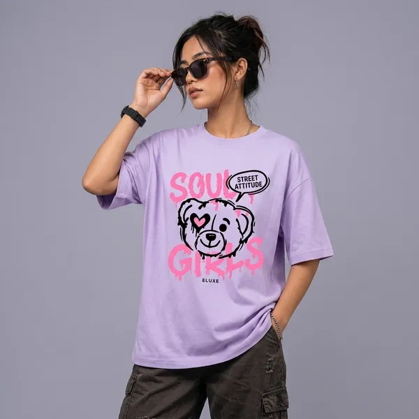 Lavender_Cotton_Oversized_Teddy_Graphic_T_Shirt_For_Women