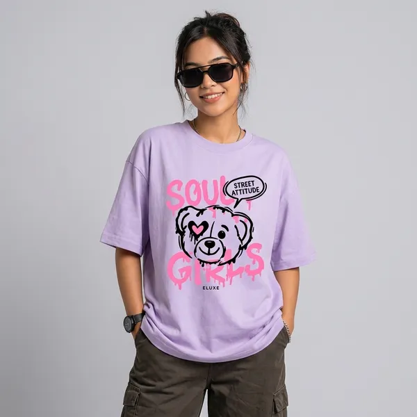 Lavender_Cotton_Oversized_Teddy_Graphic_T_Shirt_For_Women