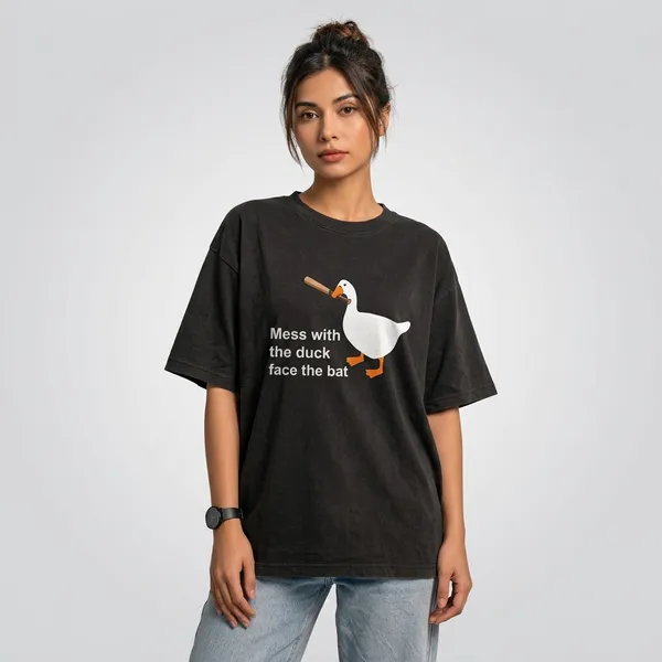 Black_Cotton_Oversized_Funny_Duck_Graphic_T_Shirt_For_Women