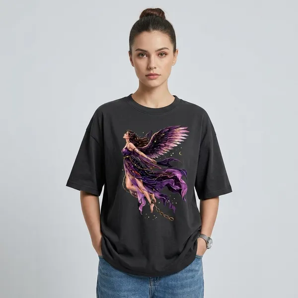 Black_Cotton_Oversized_Angel_Aesthetic_Graphic_T_Shirt_For_Women