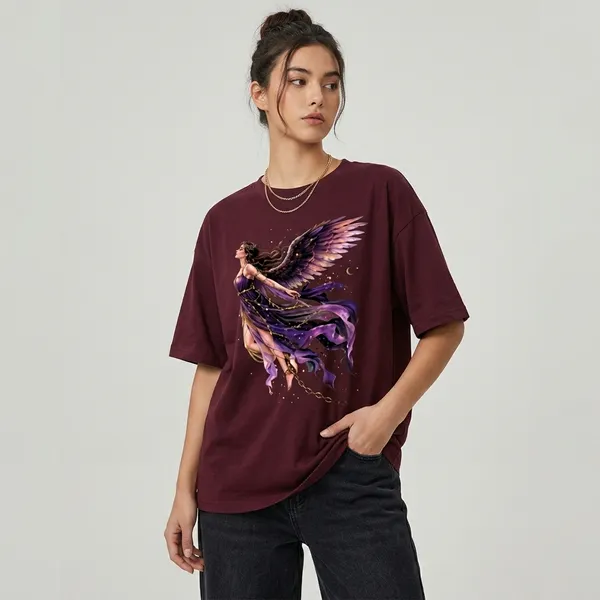 Maroon_Cotton_Oversized_Angel_Aesthetic_Graphic_T_Shirt_For_Women