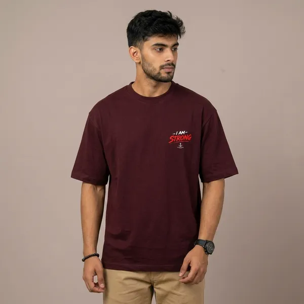 Maroon_Cotton_Oversized_No_Limit_Graphic_T_Shirt_For_Men