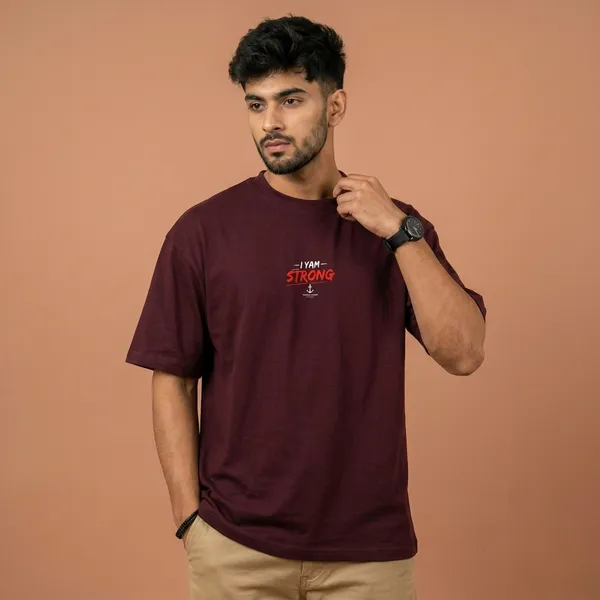 Maroon_Cotton_Oversized_No_Limit_Graphic_T_Shirt_For_Men