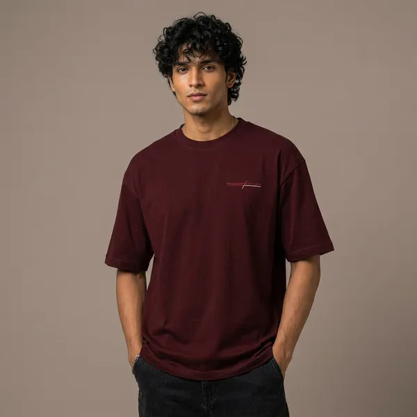 Maroon_Cotton_Oversized_Spider_Graphic_T_Shirt_For_Men