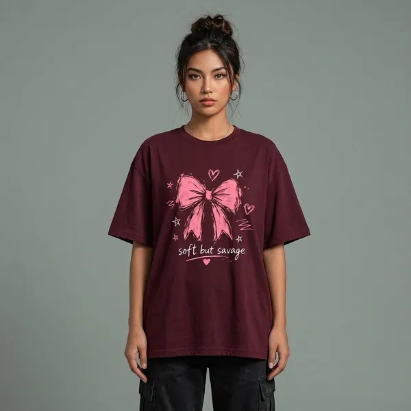 Maroon_Cotton_Oversized_Soft_But_Savage_Anime_Graphic_T_Shirt_For_Women