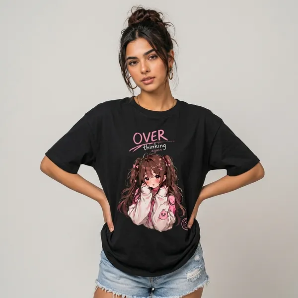 Black_Cotton_Oversized_Overthinking_Anime_Graphic_T_Shirt_For_Women