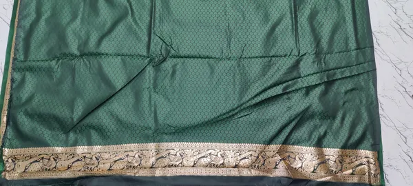 Green_Zari_Woven_Peacock_Border_Banarasi_Saree